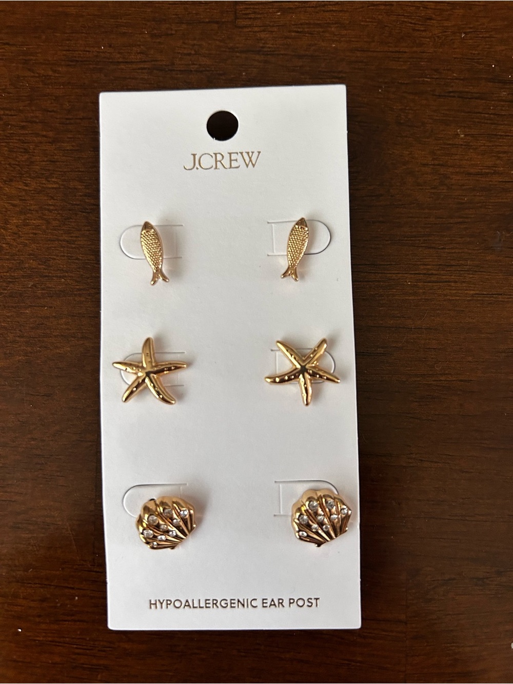 J. Crew Gold Stud Earring Set - Six Pairs